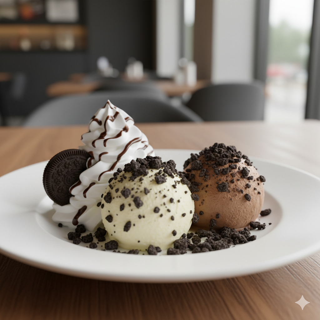 Ice Cream (Fruit/Chocolate/Oreo Topping)